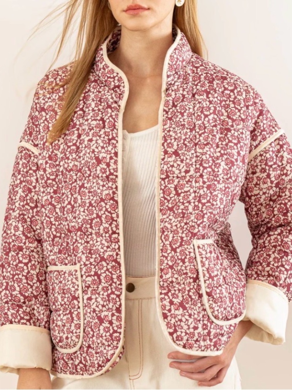 Floral Quilted Puffer Jacket - Res